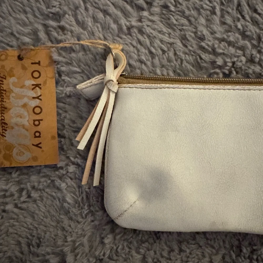 NWT TOKYOBAY Gold and Red Canvas Pouch